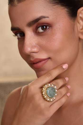 Paisley Pop Polki Embellished Ring 