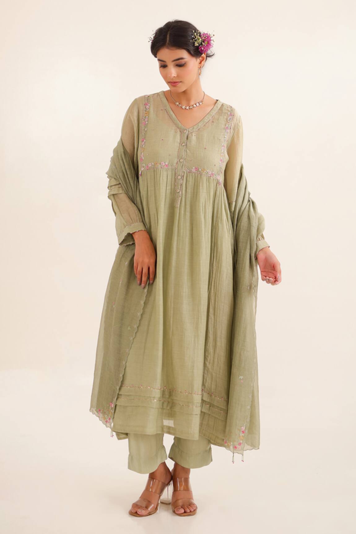 Tatwa Embroidered Chanderi Kurta Set 