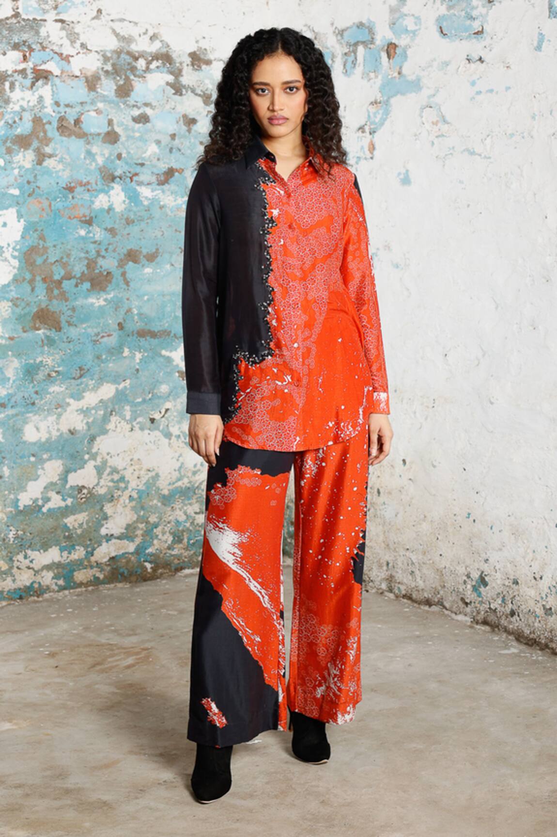 Saksham & Neharicka Desert Storm Printed & Embroidered Shirt