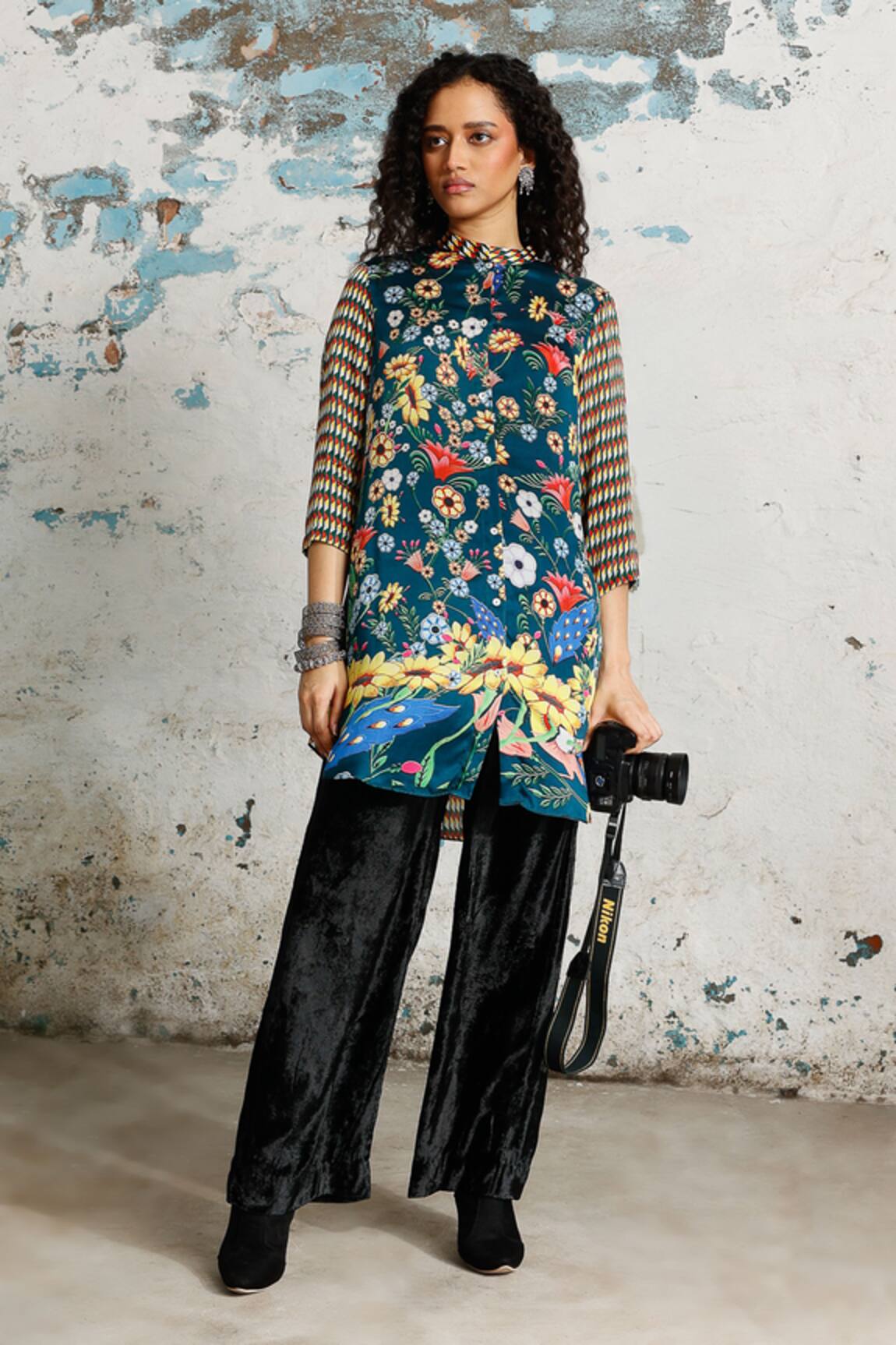 Saksham & Neharicka Crossword Printed Shirt