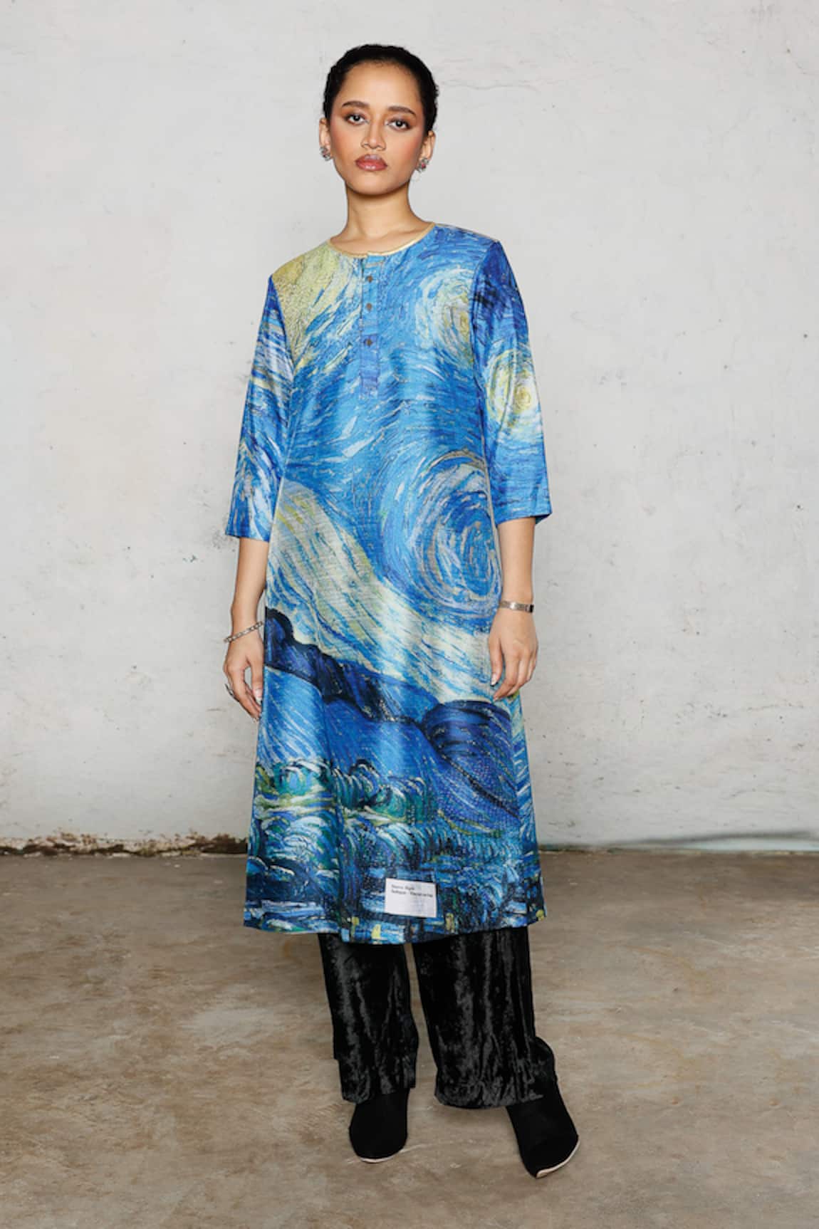 Saksham & Neharicka Freud Printed & Embroidered Kurta