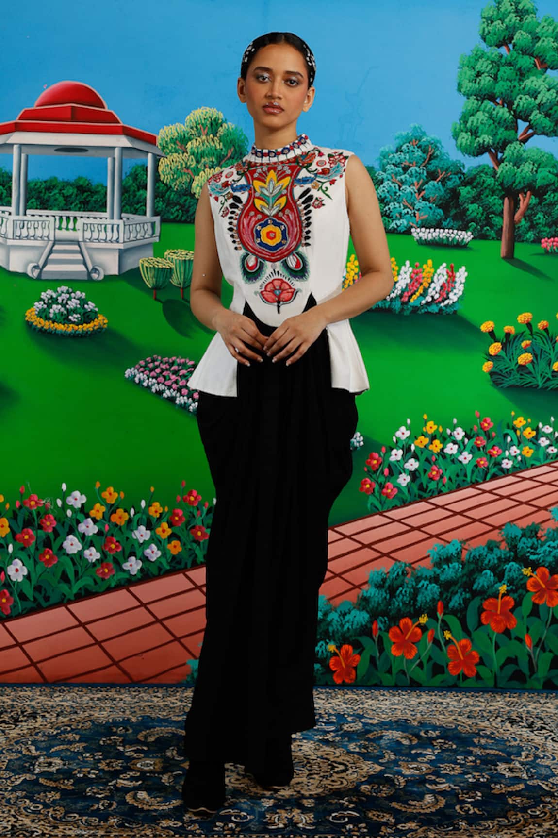 Saksham & Neharicka Ornesha Printed & Embroidered Dress