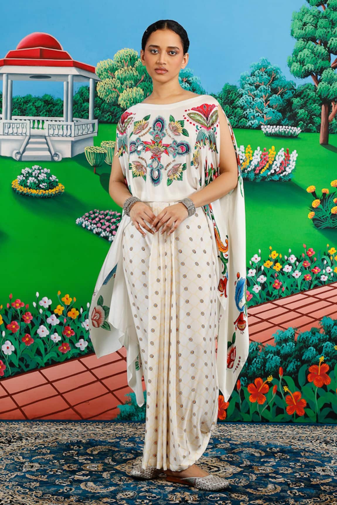 Saksham & Neharicka Claudia Printed & Embroidered Top Skirt Set