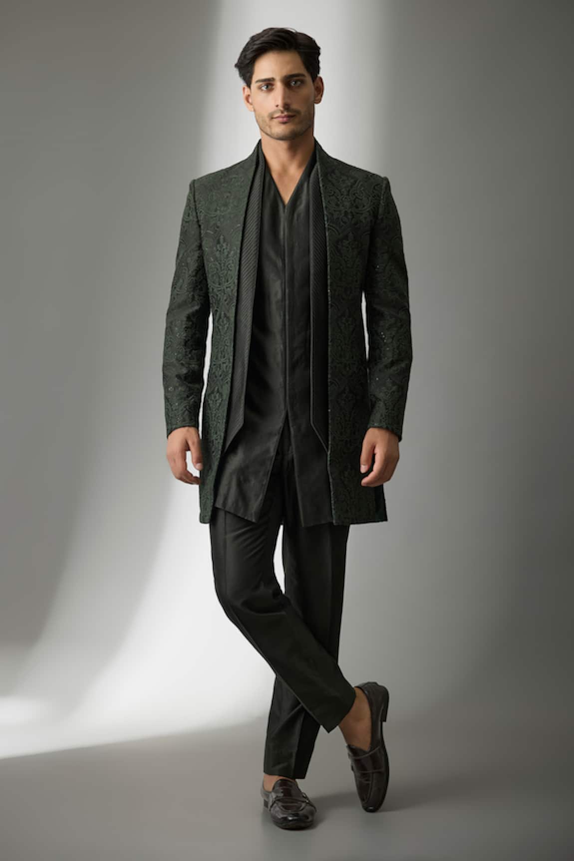 SALIL BHATIA Raj Mahal Embellished Sherwani Jacket & Kurta Set