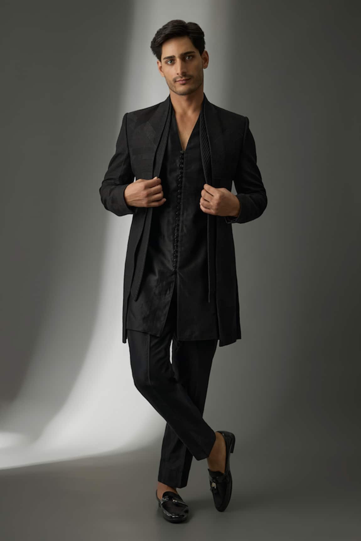 SALIL BHATIA Amulya Mahal Embellished Sherwani Jacket Kurta Set