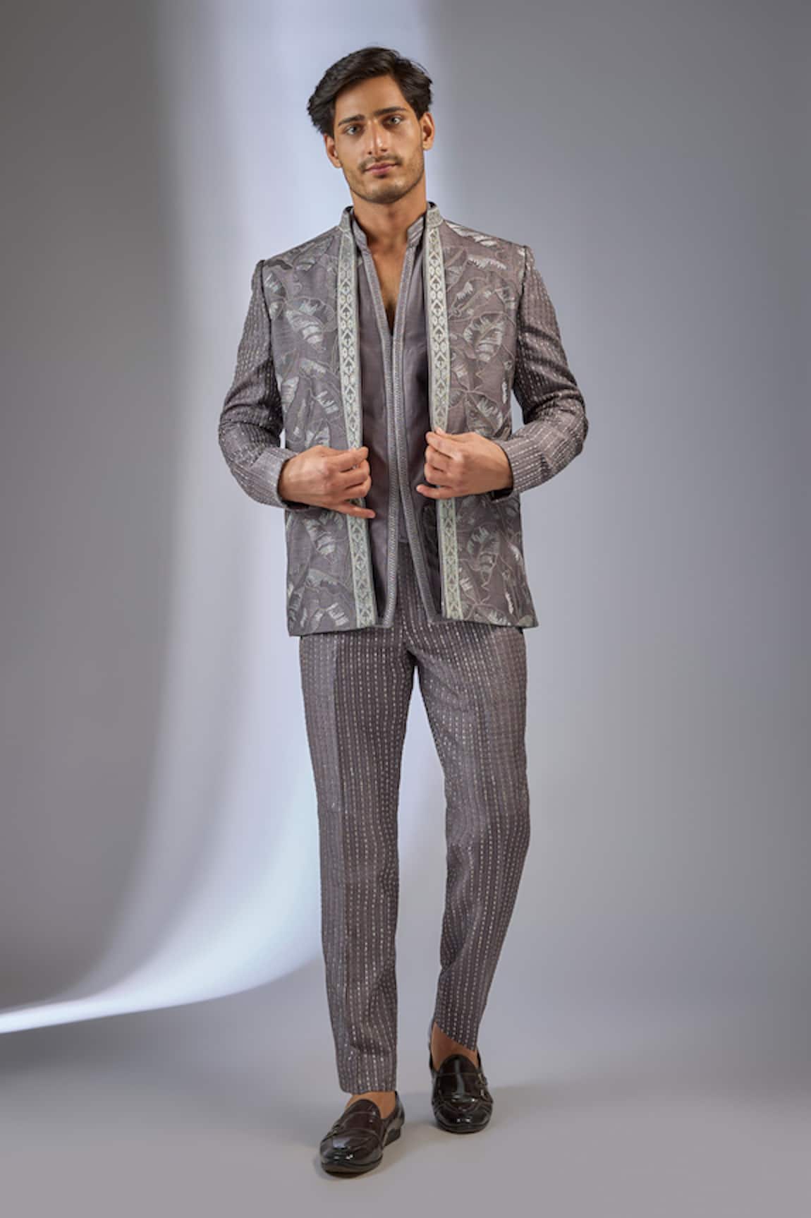 SALIL BHATIA Thread Embellished Bandhgala Set