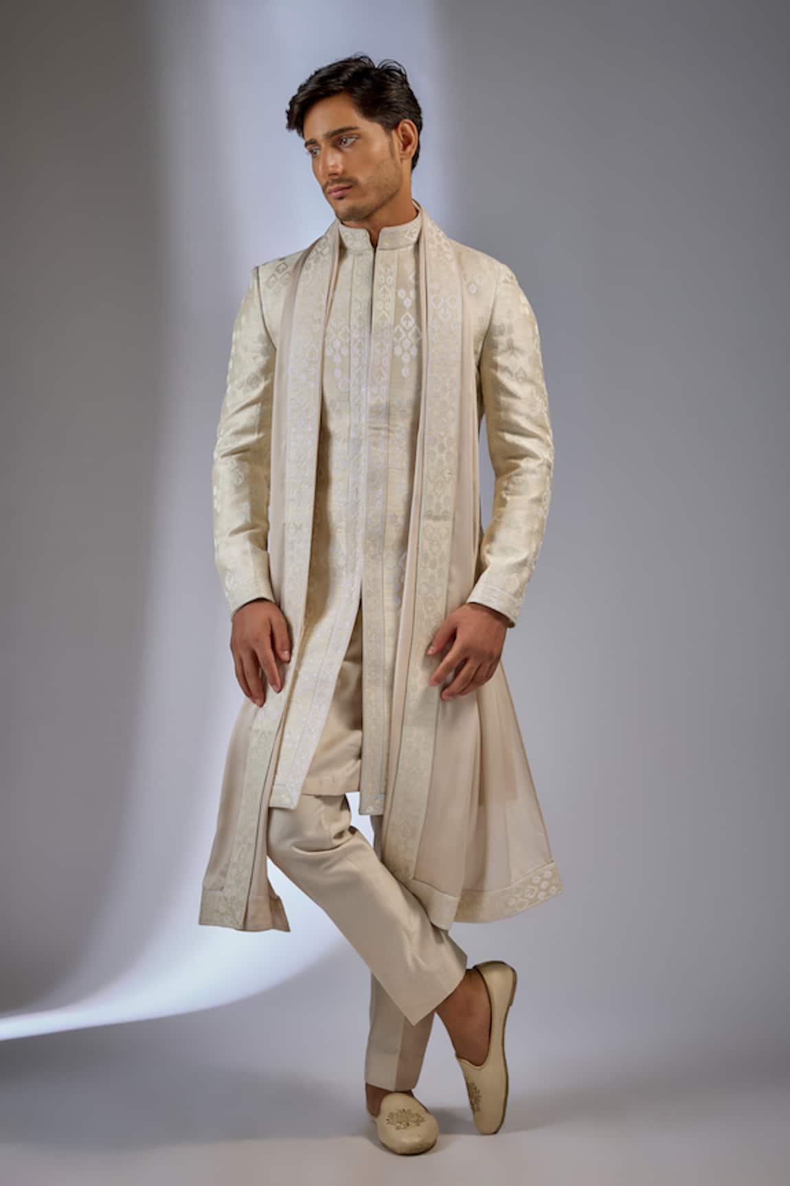 SALIL BHATIA Zari Mahal Raw Silk Embellished Sherwani Set