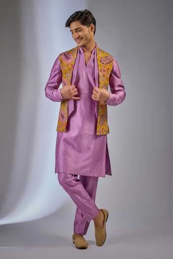 Salil Bhatia Rang Mahal Embroidered Nehru Jacket Set 