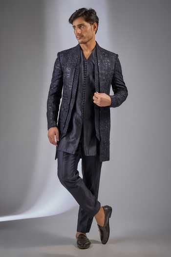 Salil Bhatia Raas Mahal Embellished Jacket Kurta Set 