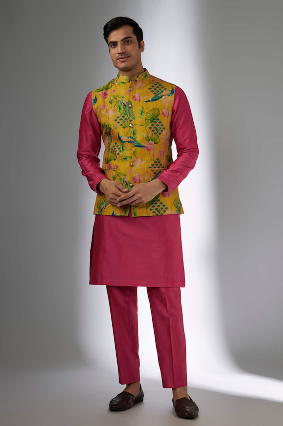 SALIL BHATIA Rang Mahal Printed Nehru Jacket & Kurta Set
