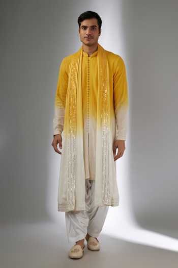 Salil Bhatia Bel Boota Ombre Thread Work Kurta Set 