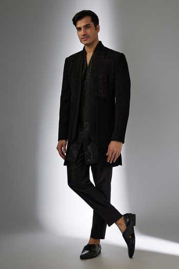 Salil Bhatia Alfaaz Mahal Zari Embroidered Jacket Kurta Set 