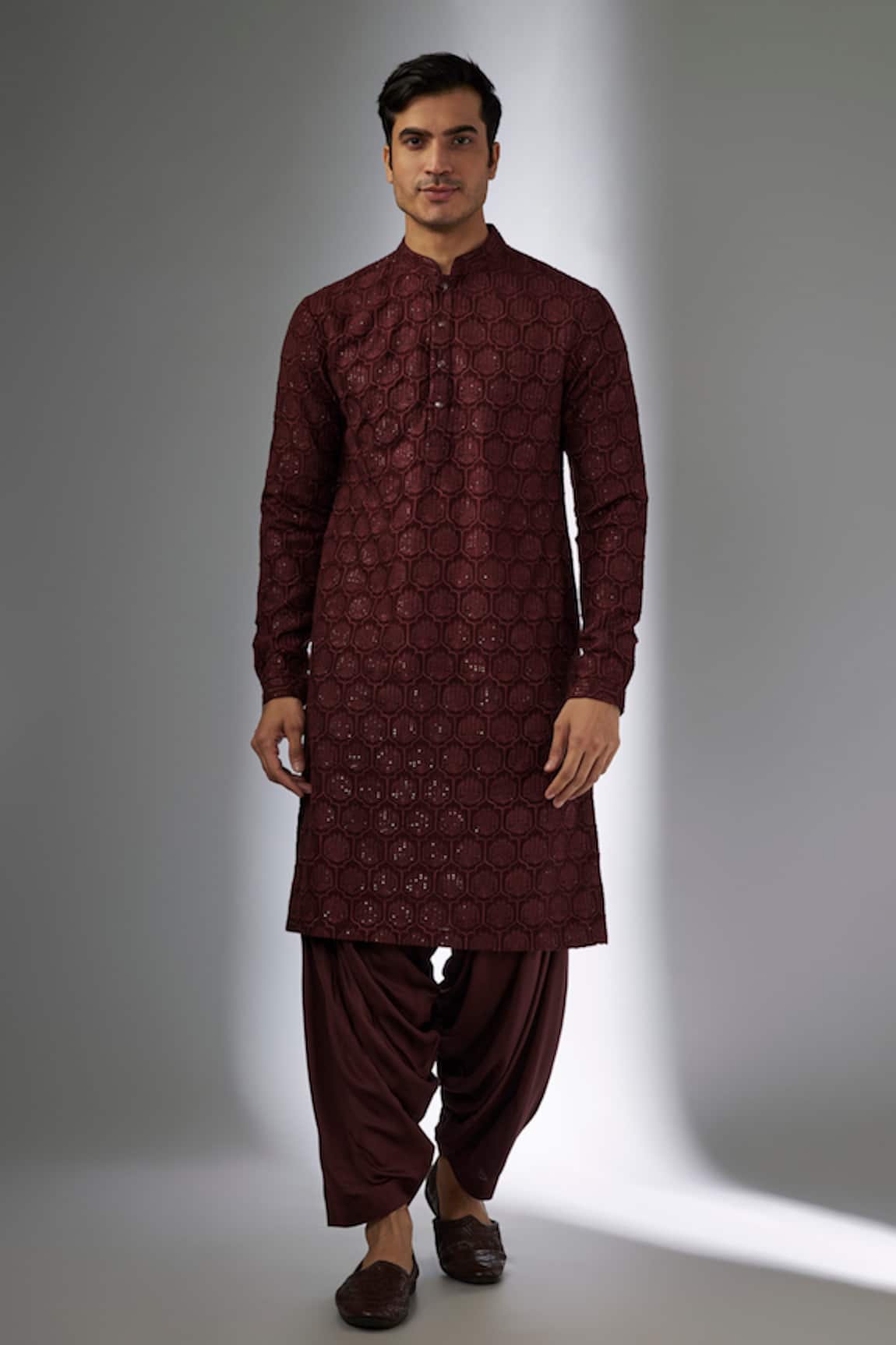 SALIL BHATIA Bel Boota Sequins Embellished Kurta Set