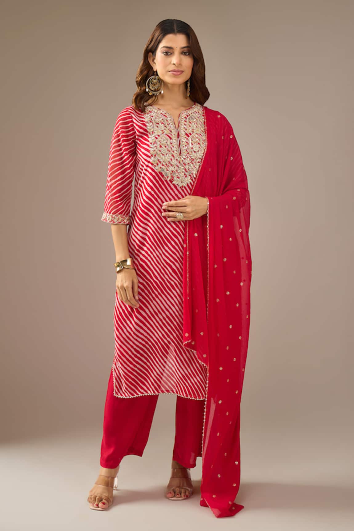 Samyukta Singhania Leheriya Embroidered Kurta Set