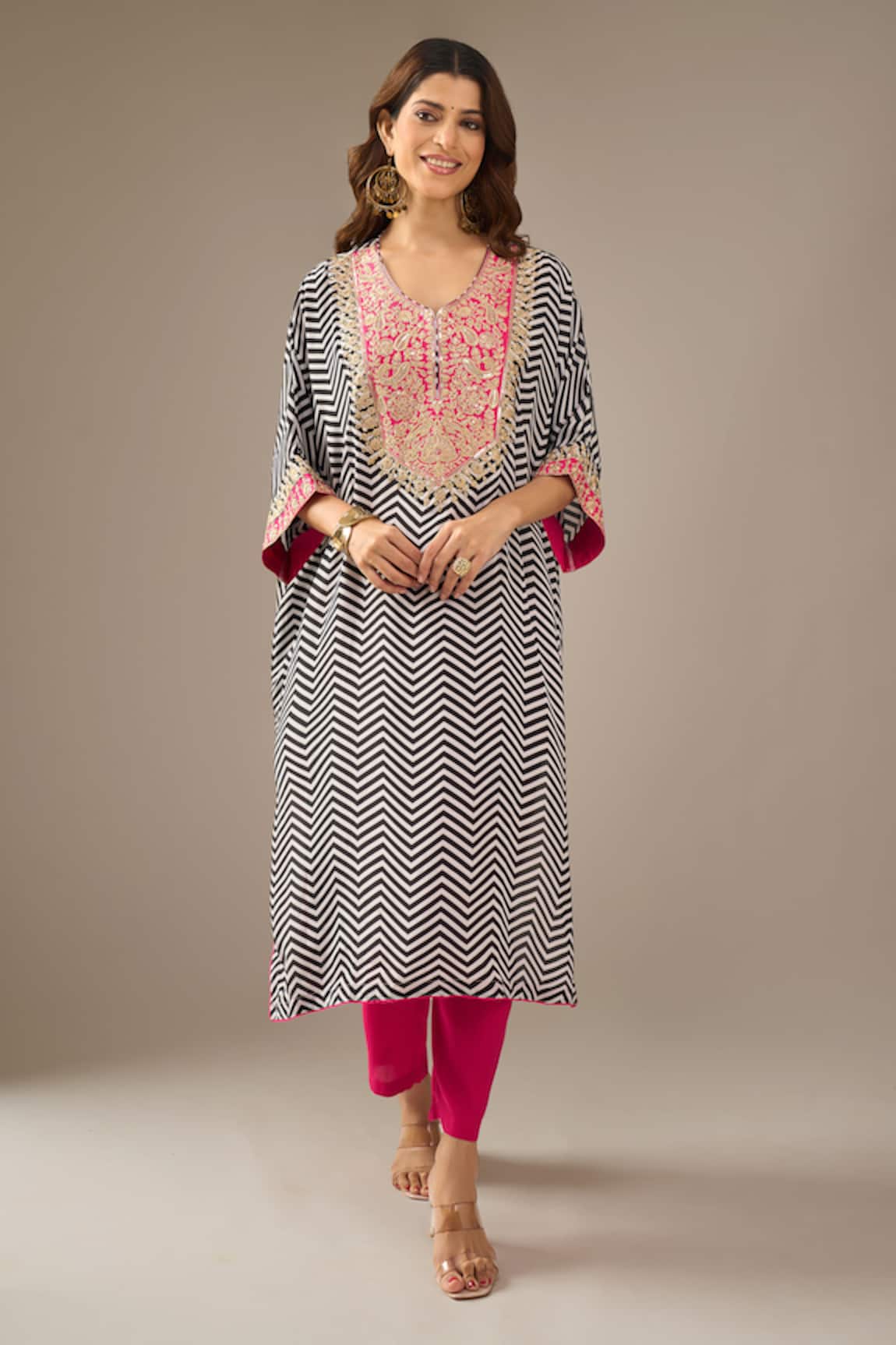 Samyukta Singhania Chevron Print Kaftan & Pant Set