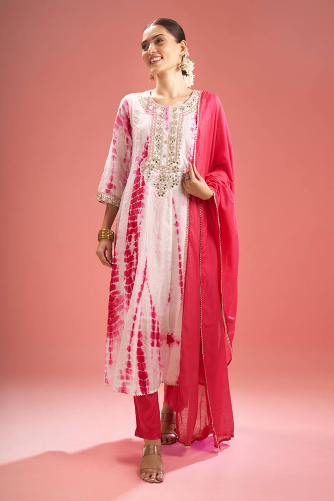 Samyukta Singhania Shibori Pattern Kurta Set