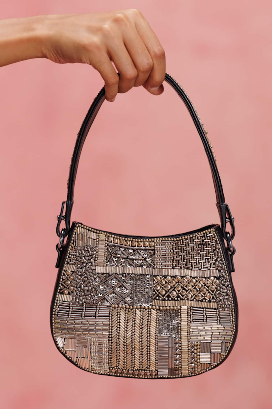 The Leather Garden Shaam Hand Beaded Embroidered Bag 