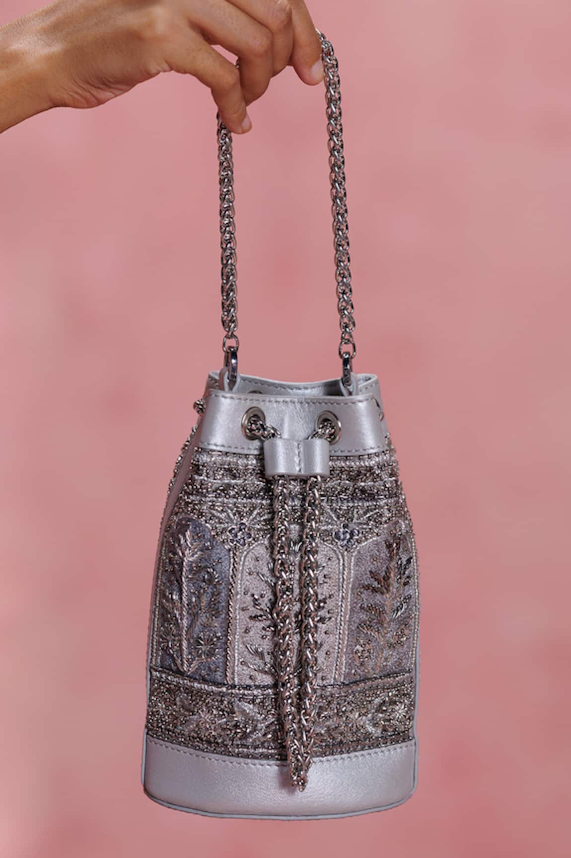 The Leather Garden Sitara Zari Embroidered Potli 