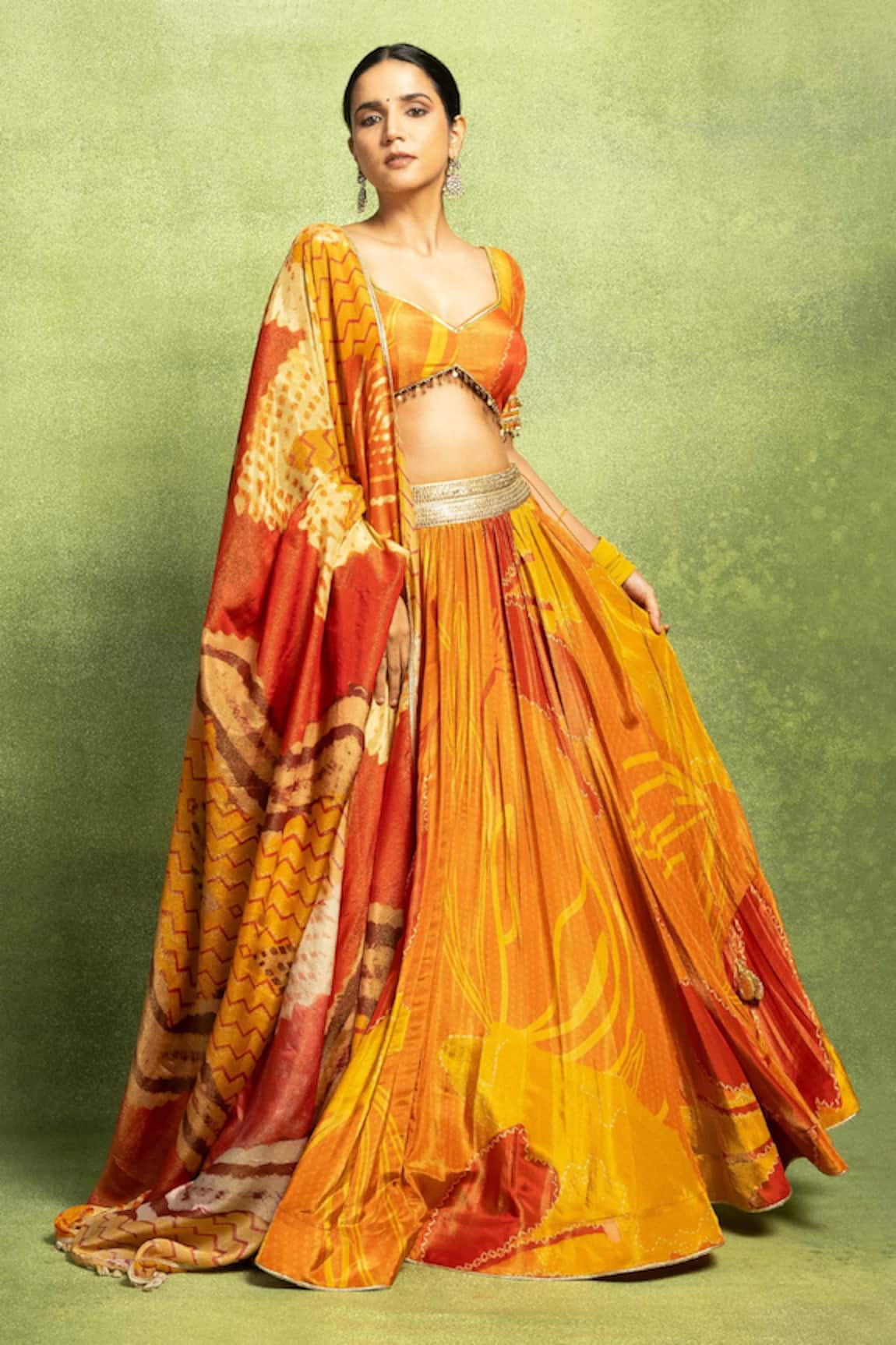 Vedika M Floral Abstract Printed Lehenga Set