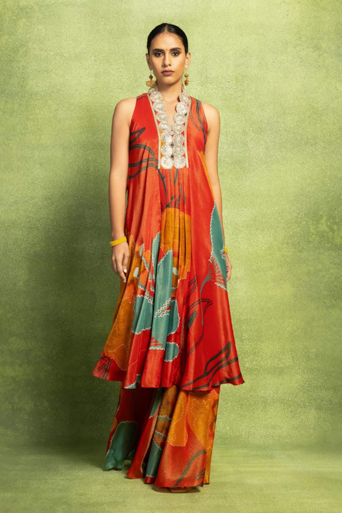 Vedika M Abstract Floral Print Kurta Set