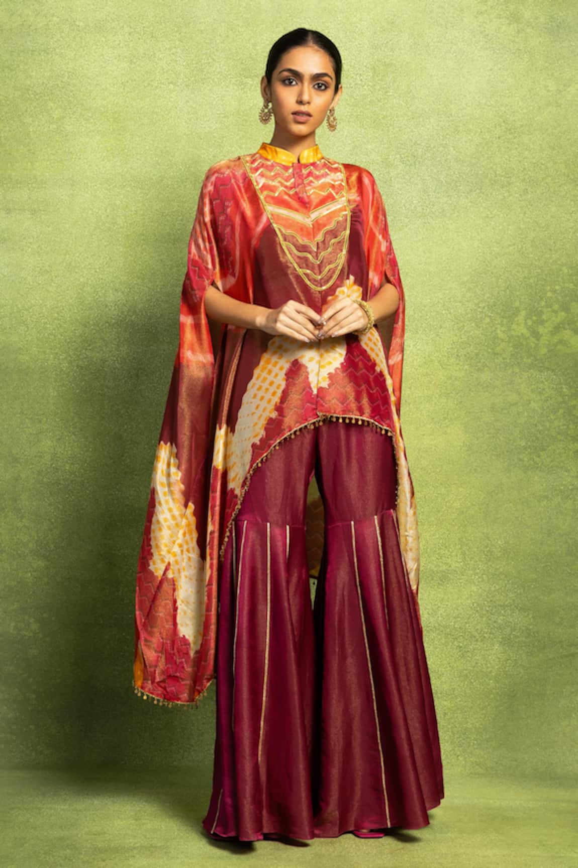 Vedika M Embroidered Kaftan Kurta & Sharara Set