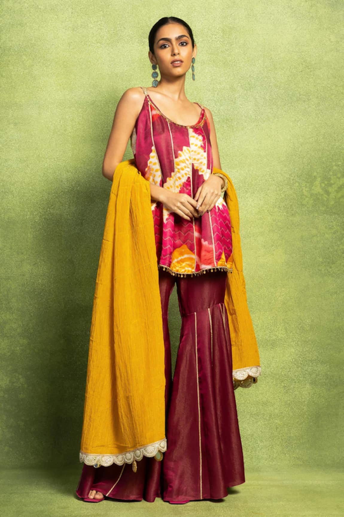 Vedika M Abstract Print Kurta & Sharara Set