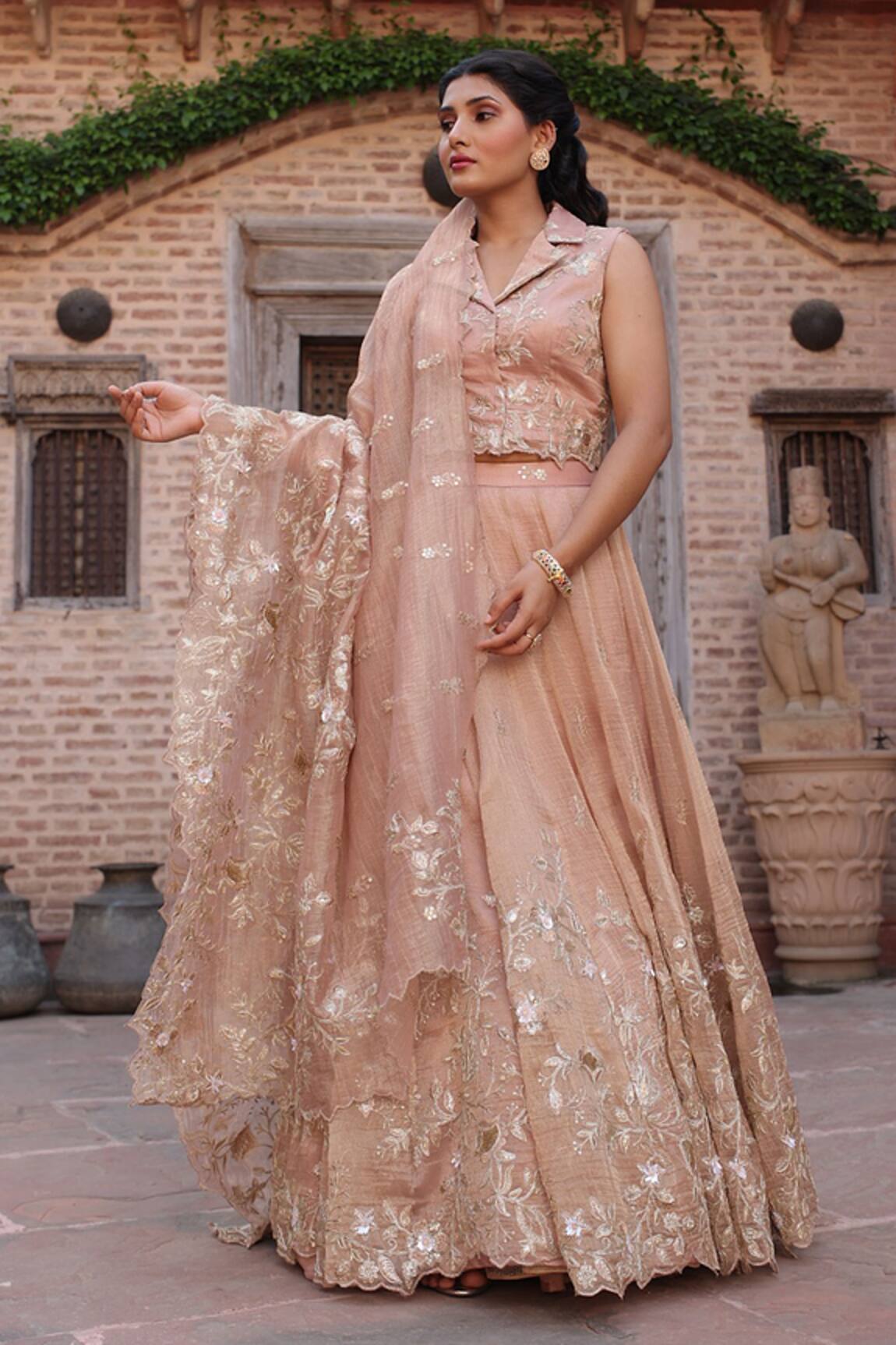 Nidhi Kejriwal Pearl Embellished Lehenga Set