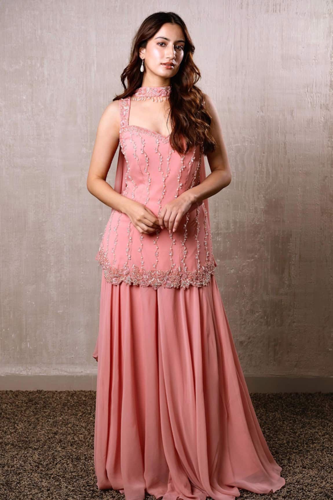 Dajwaree Gul Embroidered Kurta Palazzo Set