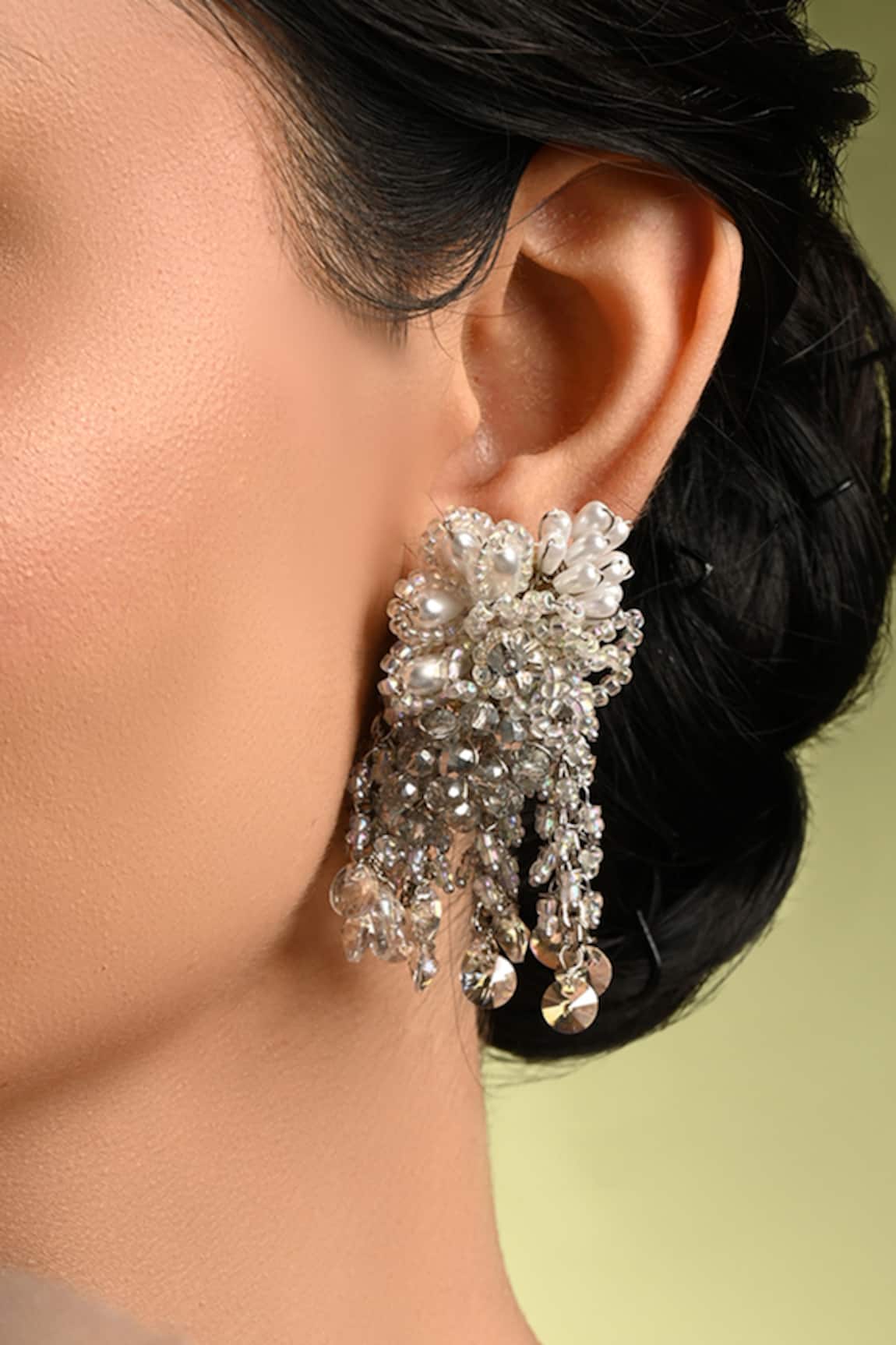 House Of D"Oro Lilora Bead & Crystal Embellished Earrings