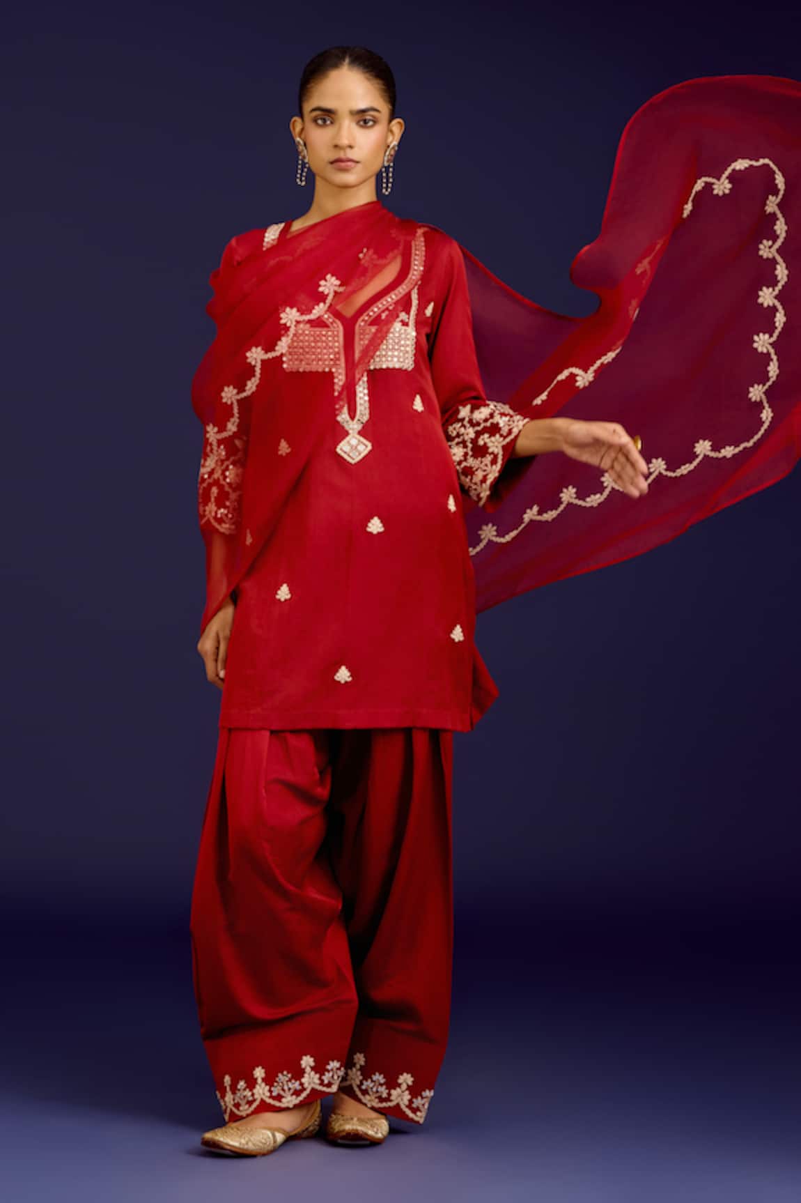 Devnaagri Mirror & Dori Embroidered Kurta Set