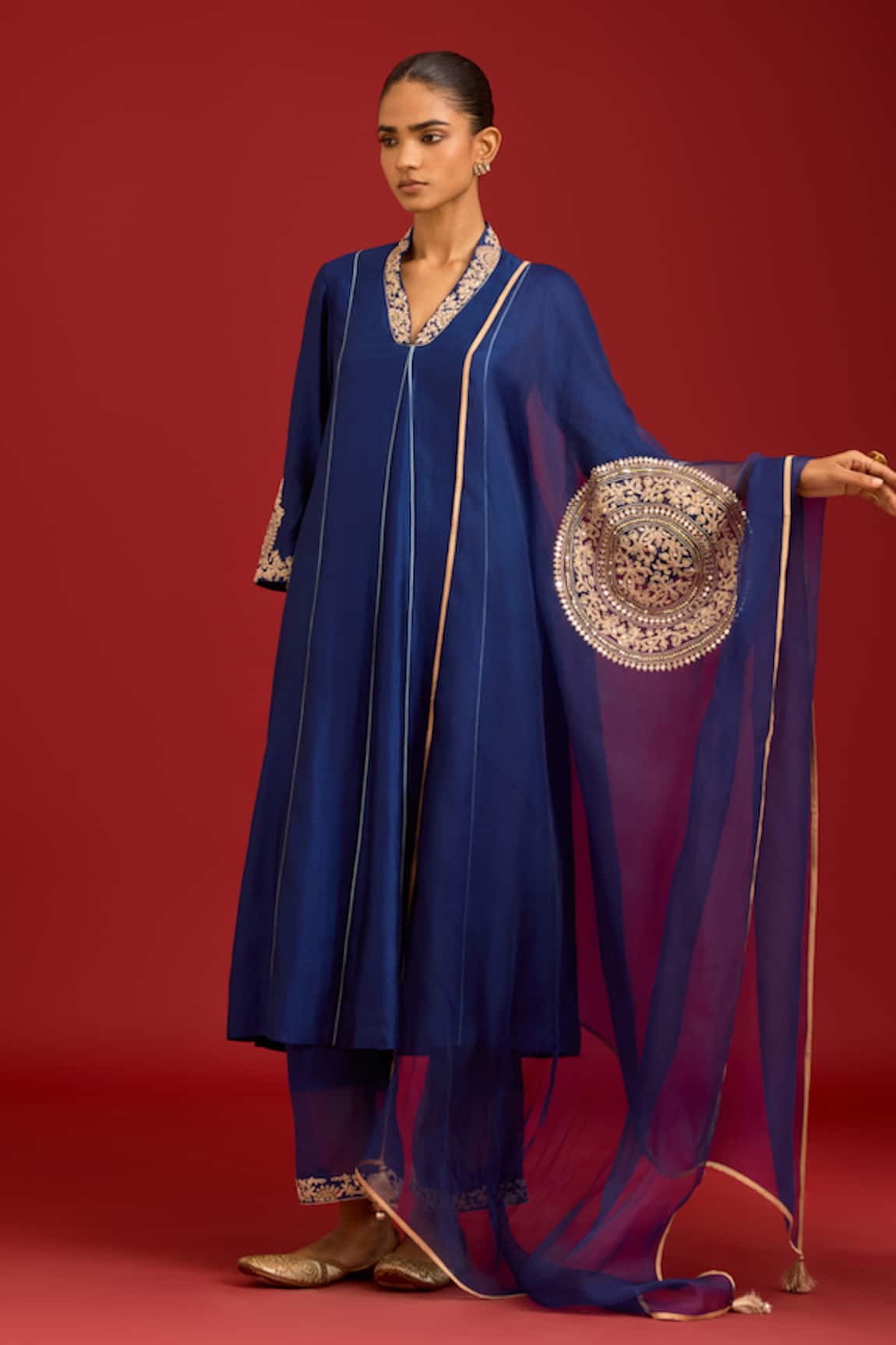 Devnaagri Mirror & Dori Embroidered Kurta Set 