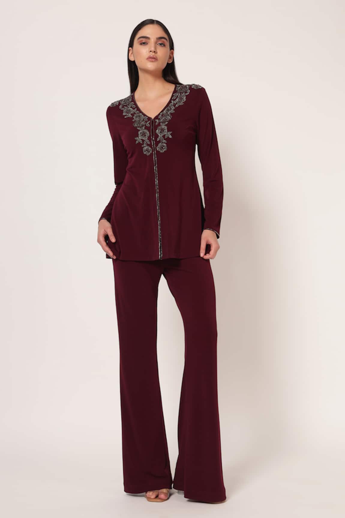 Namrata Joshipura Marielle Front Open Top With Pant 