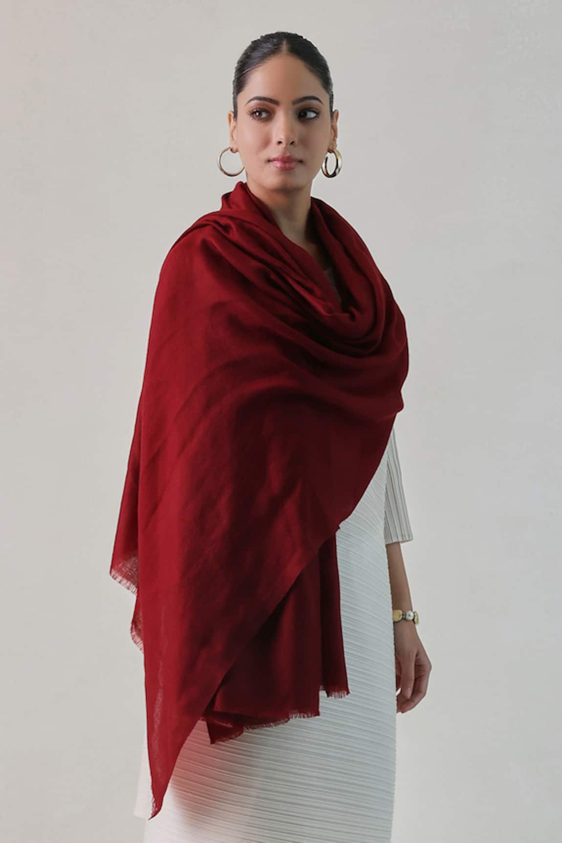 SHAZA Gazala Cashmere Solid Shawl