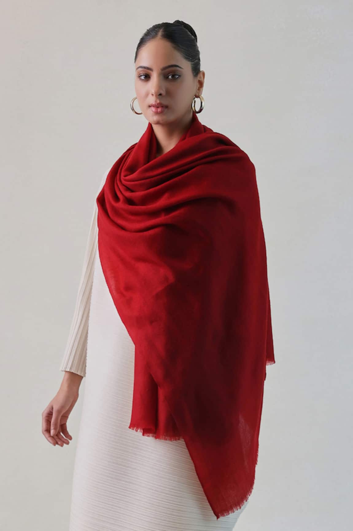 SHAZA Gazala Solid Cashmere Shawl