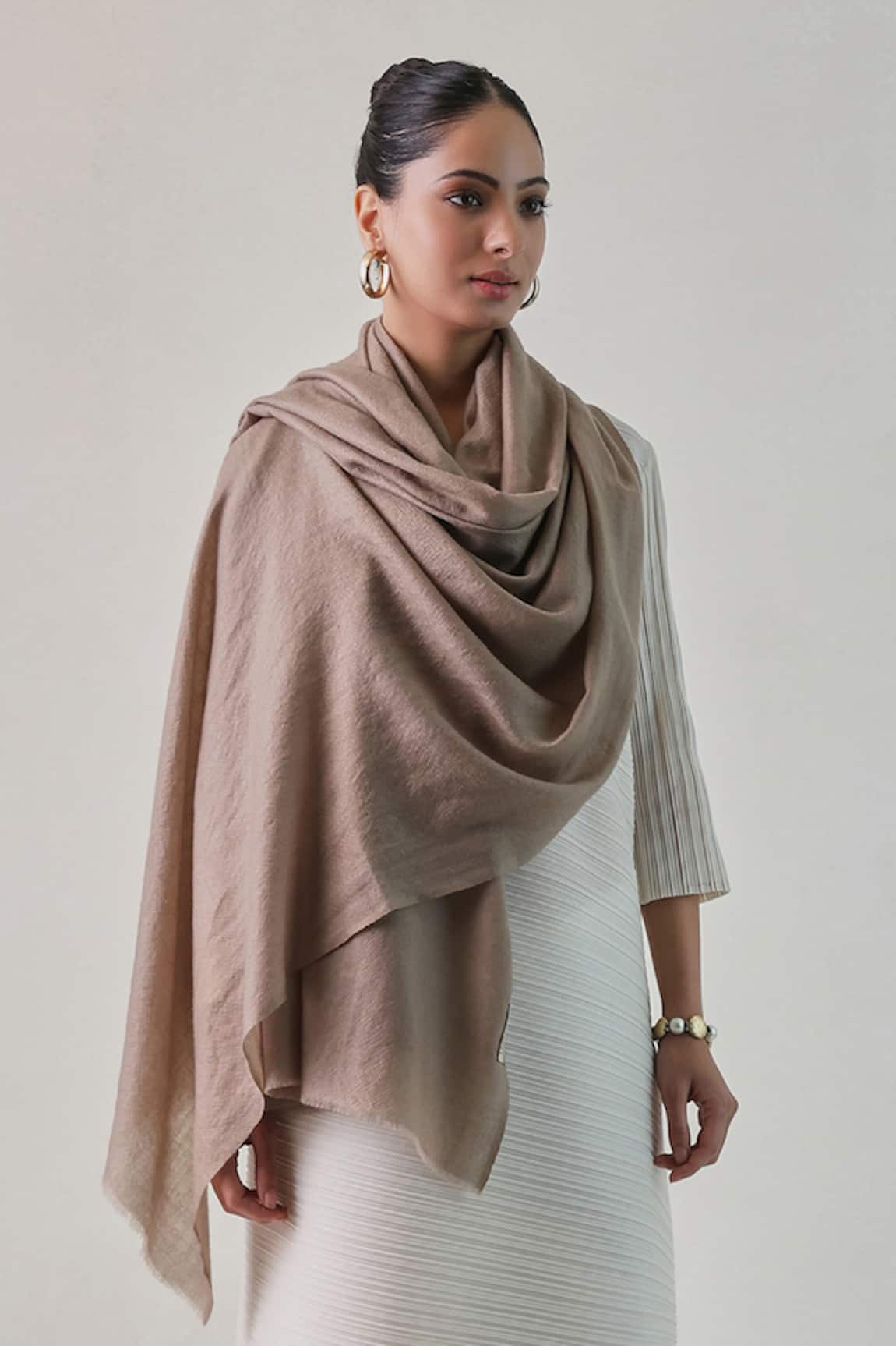 SHAZA Gazala Cashmere Solid Shawl