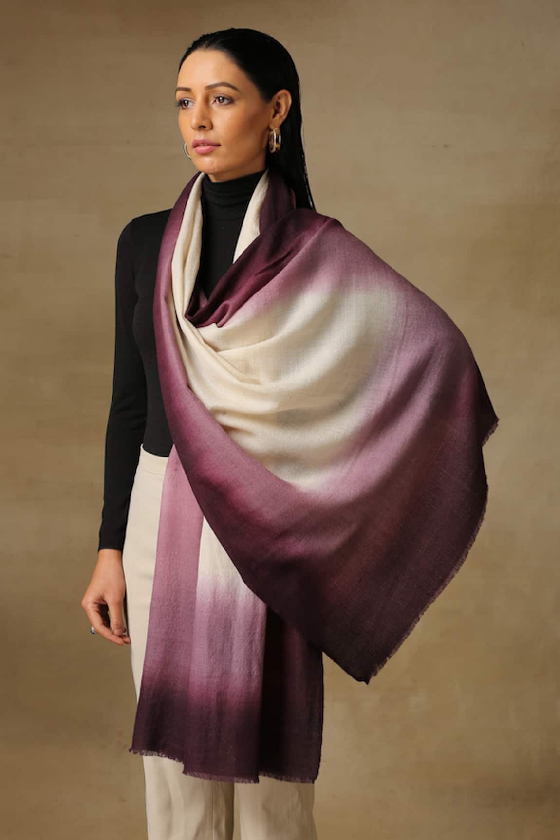 SHAZA Saya Ombre Hand Painted Pashmina Stole 
