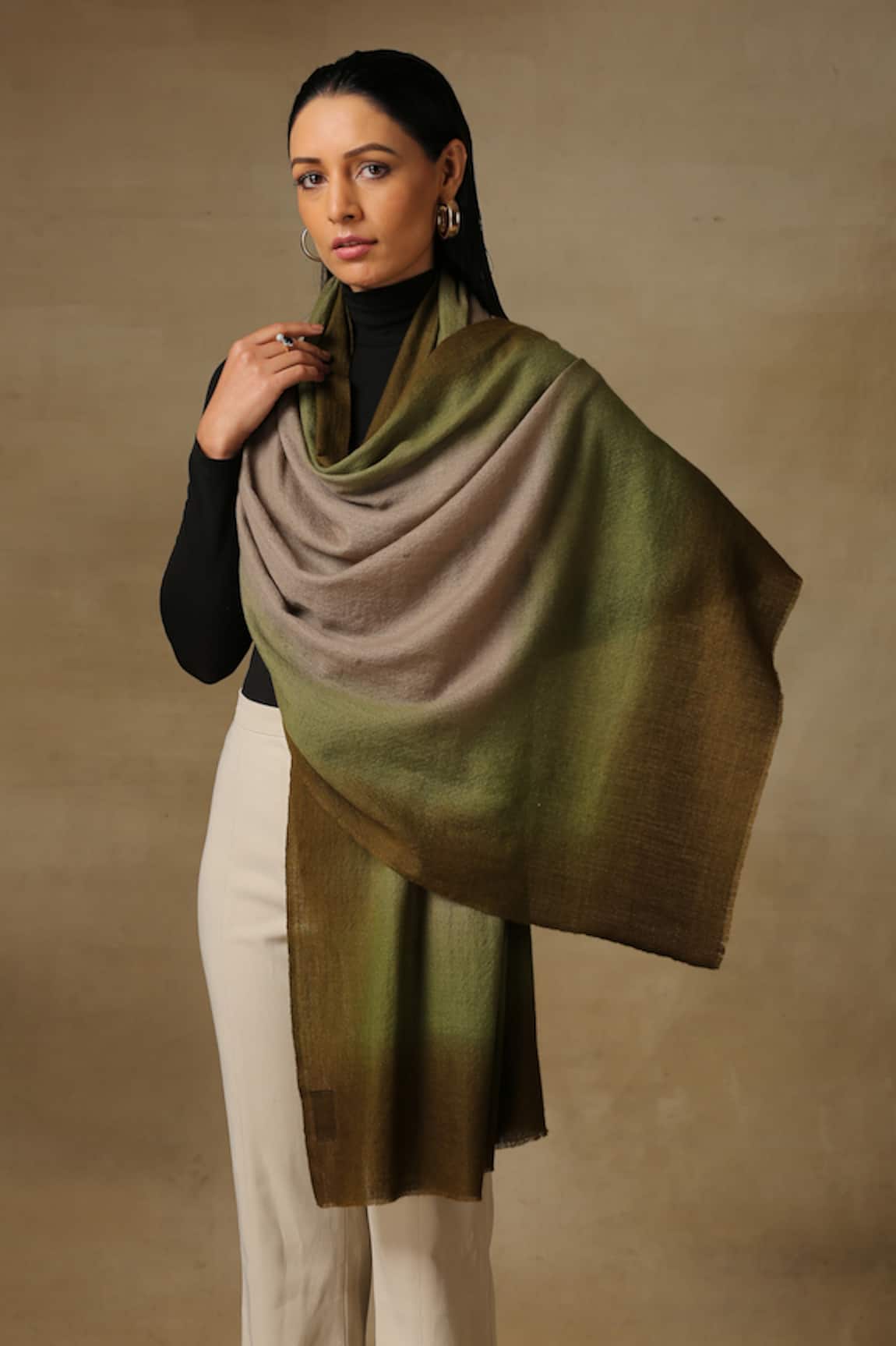 SHAZA Saya Ombre Hand Painted Pashmina Stole 