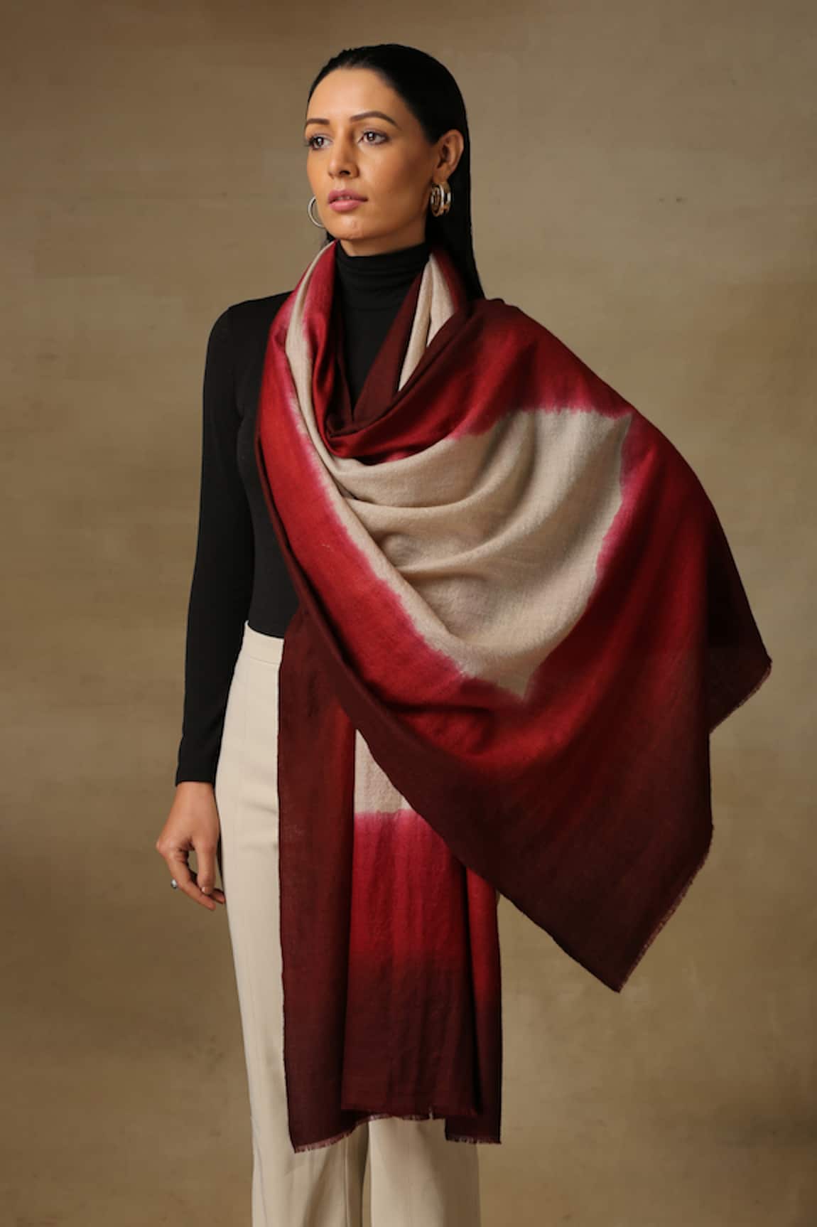 SHAZA Saya Ombre Hand Painted Pashmina Stole 