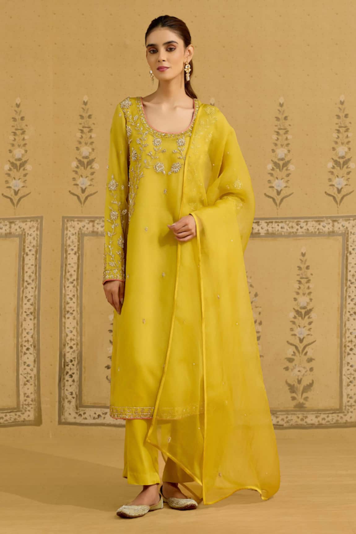 Shyam Narayan Prasad Zardozi Embroidered Kurta Pant Set 