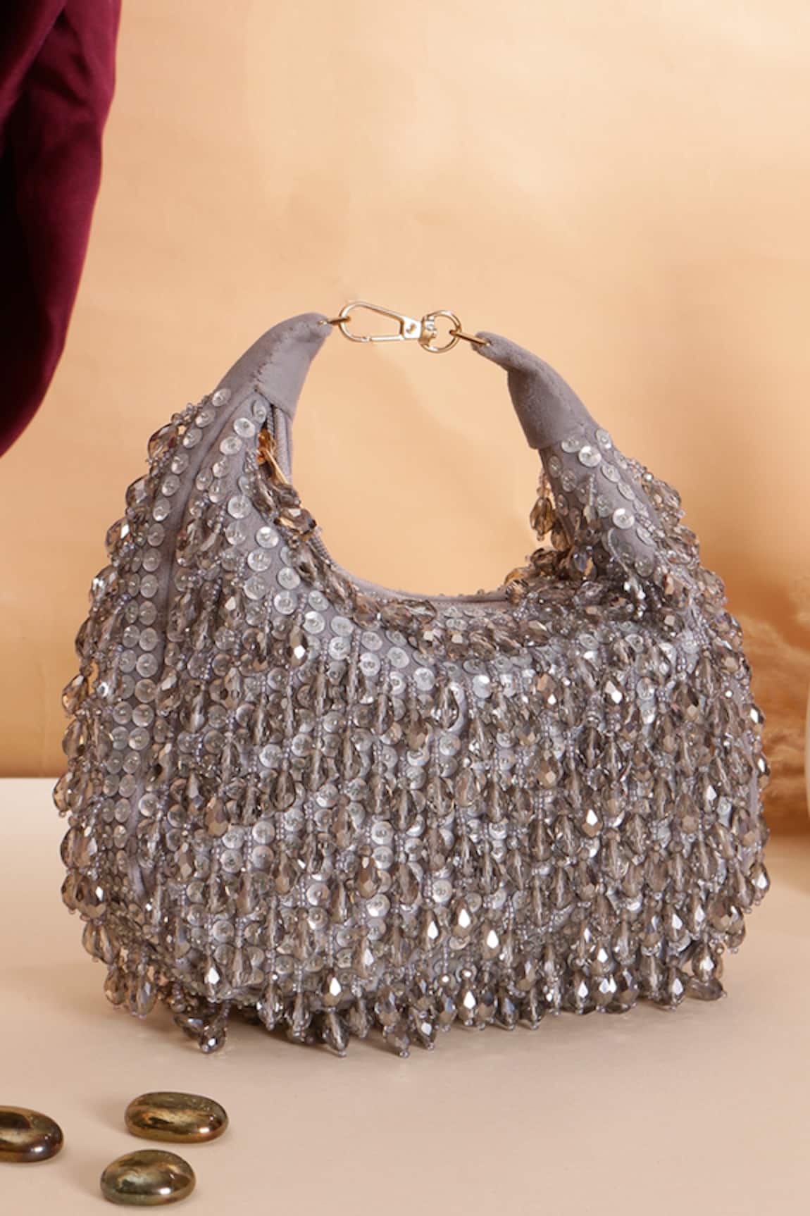 Nazaakat By Samara Singh Sequins & Beads Embellished Clutch