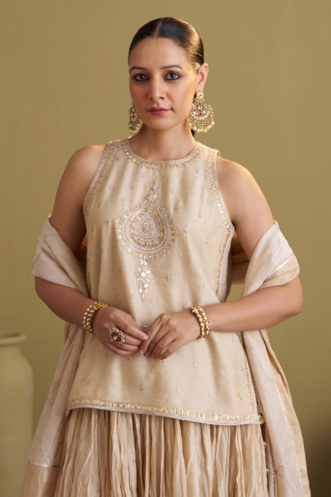 Vaaya Silk Tissue Gota Patti & Zardozi Handwork Tunic