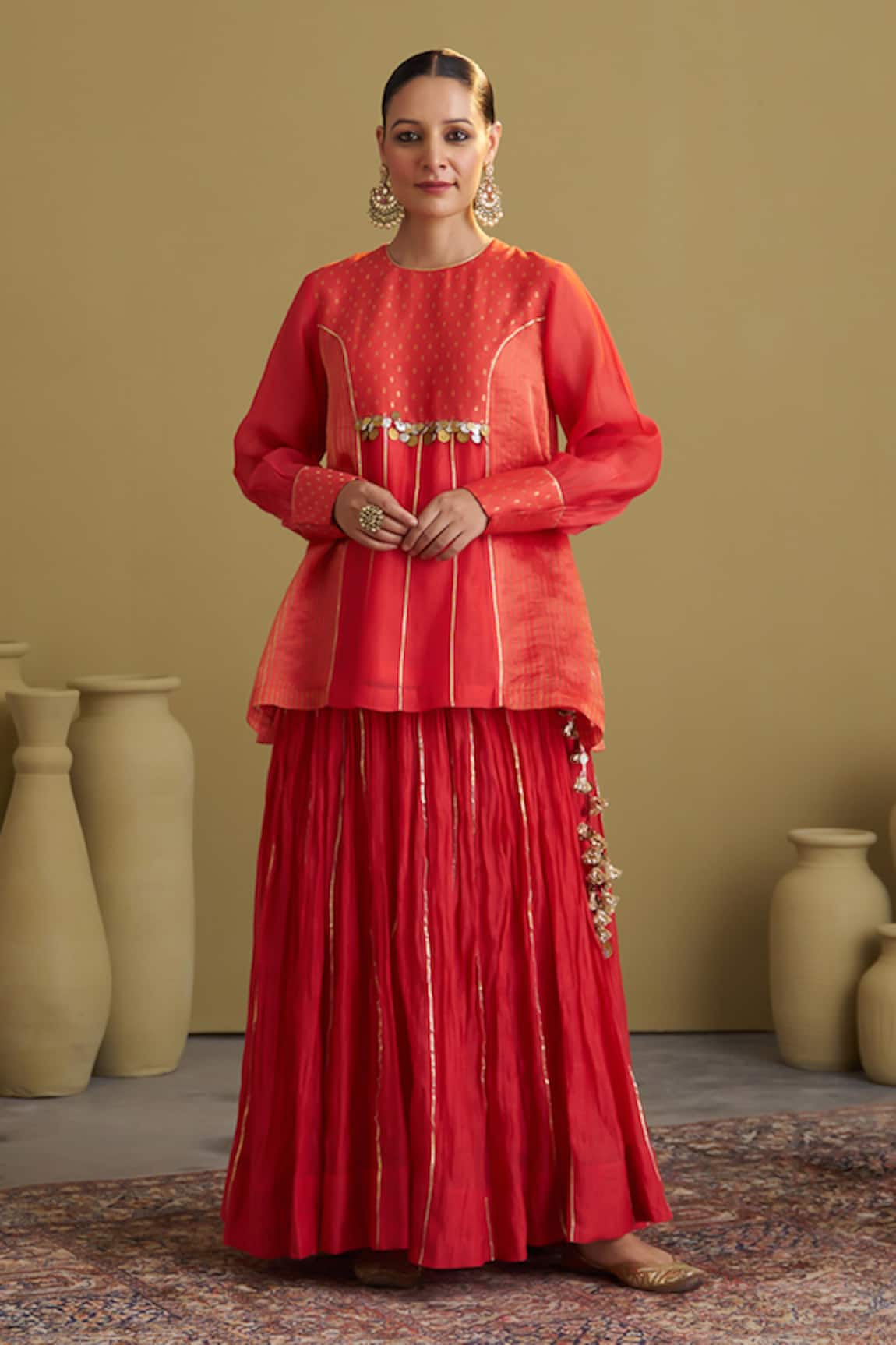 Vaaya Silk Chanderi & Banarasi Tunic  