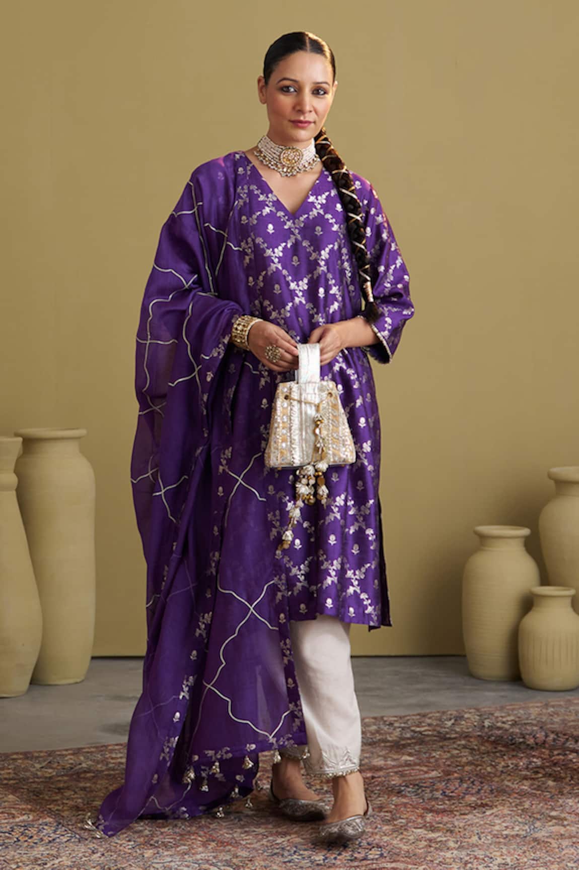Vaaya Banarasi Straight Kurta Set 