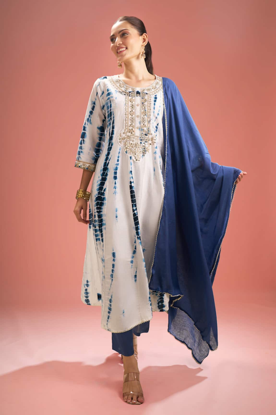 Samyukta Singhania Shibori Pattern Kurta Set