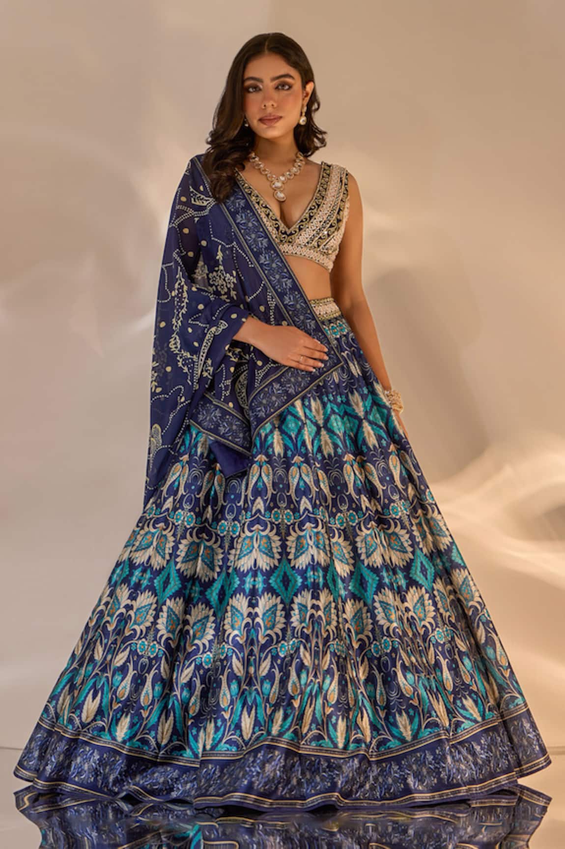 Rashika Sharma Agastha Printed Silk Lehenga Set