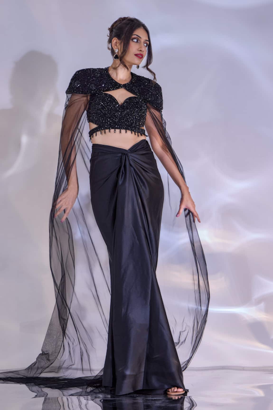 Rashika Sharma Jeevon Hand Embellished Cape & Draped Skirt Set