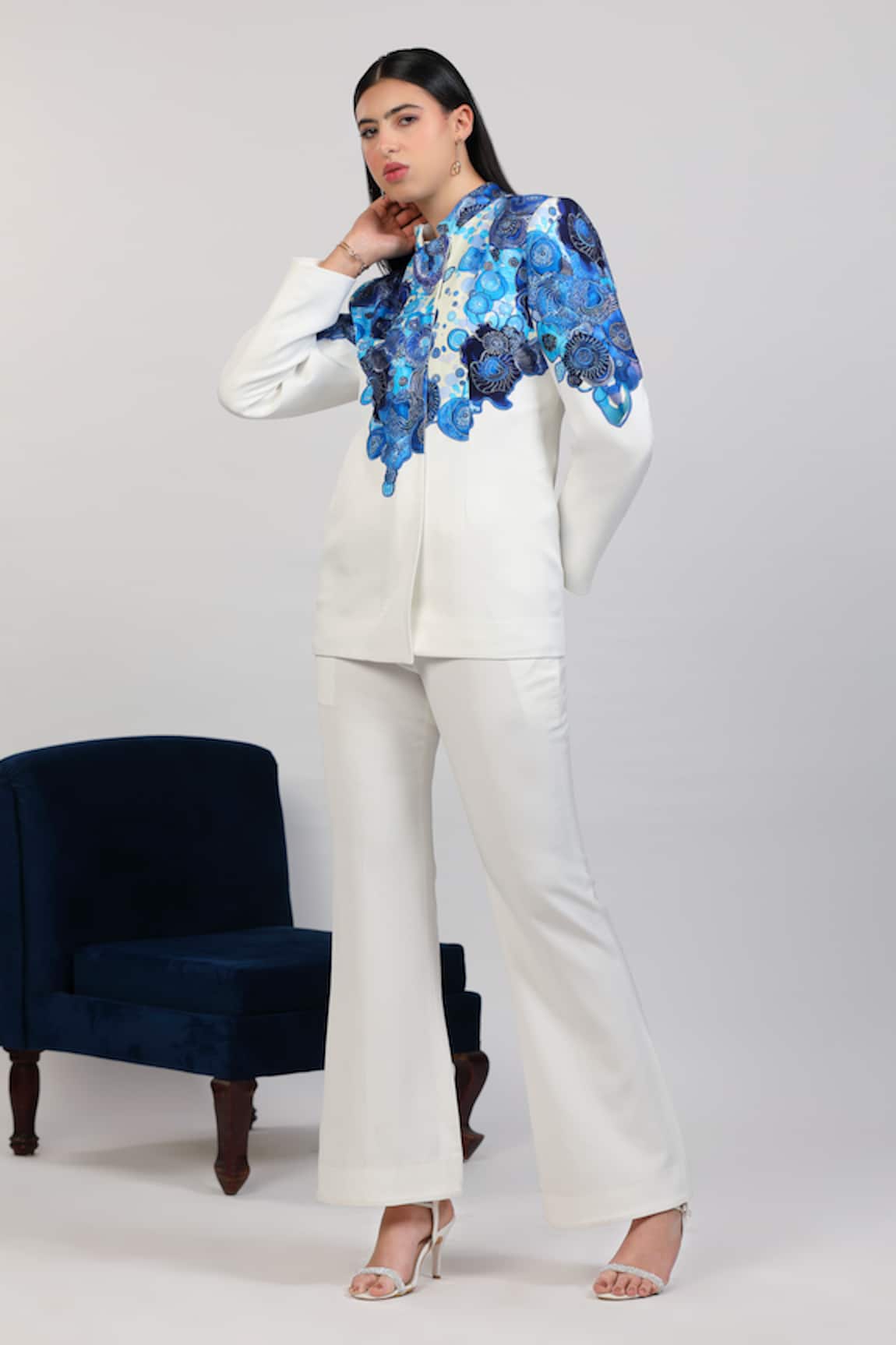 Zosia Azura Printed Blazer With Pant 