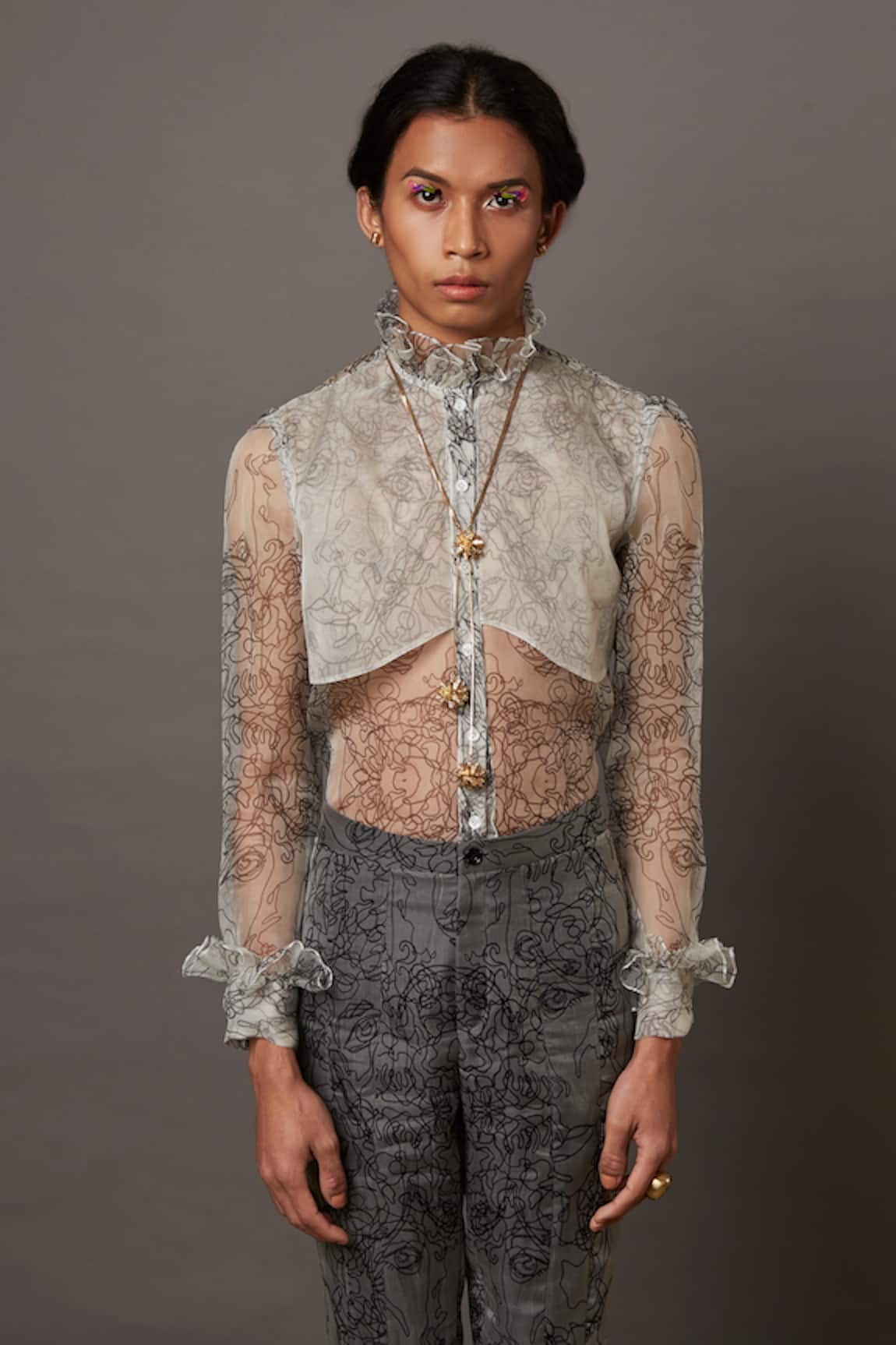 Quod Multi Face Sheer Shirt