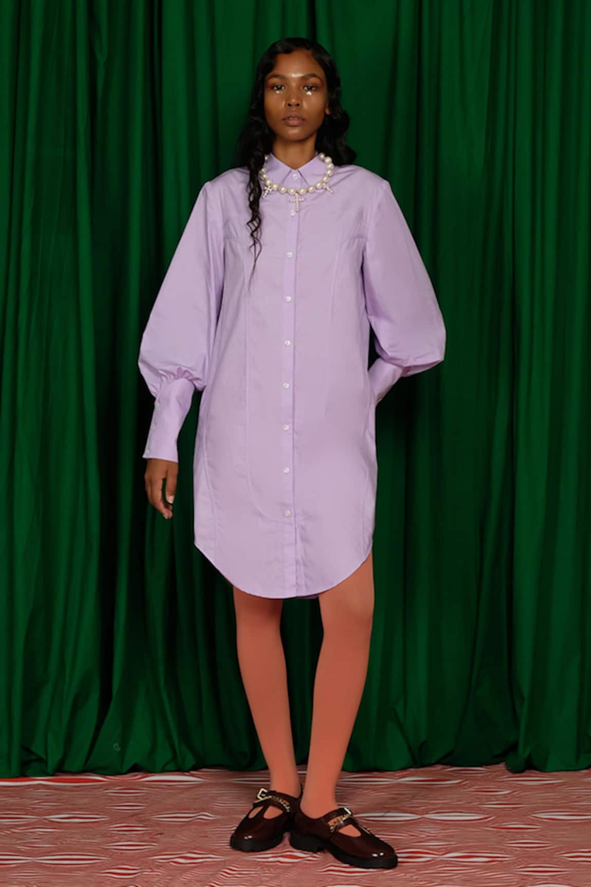 Quod Lilac Bloom Shirt Dress 