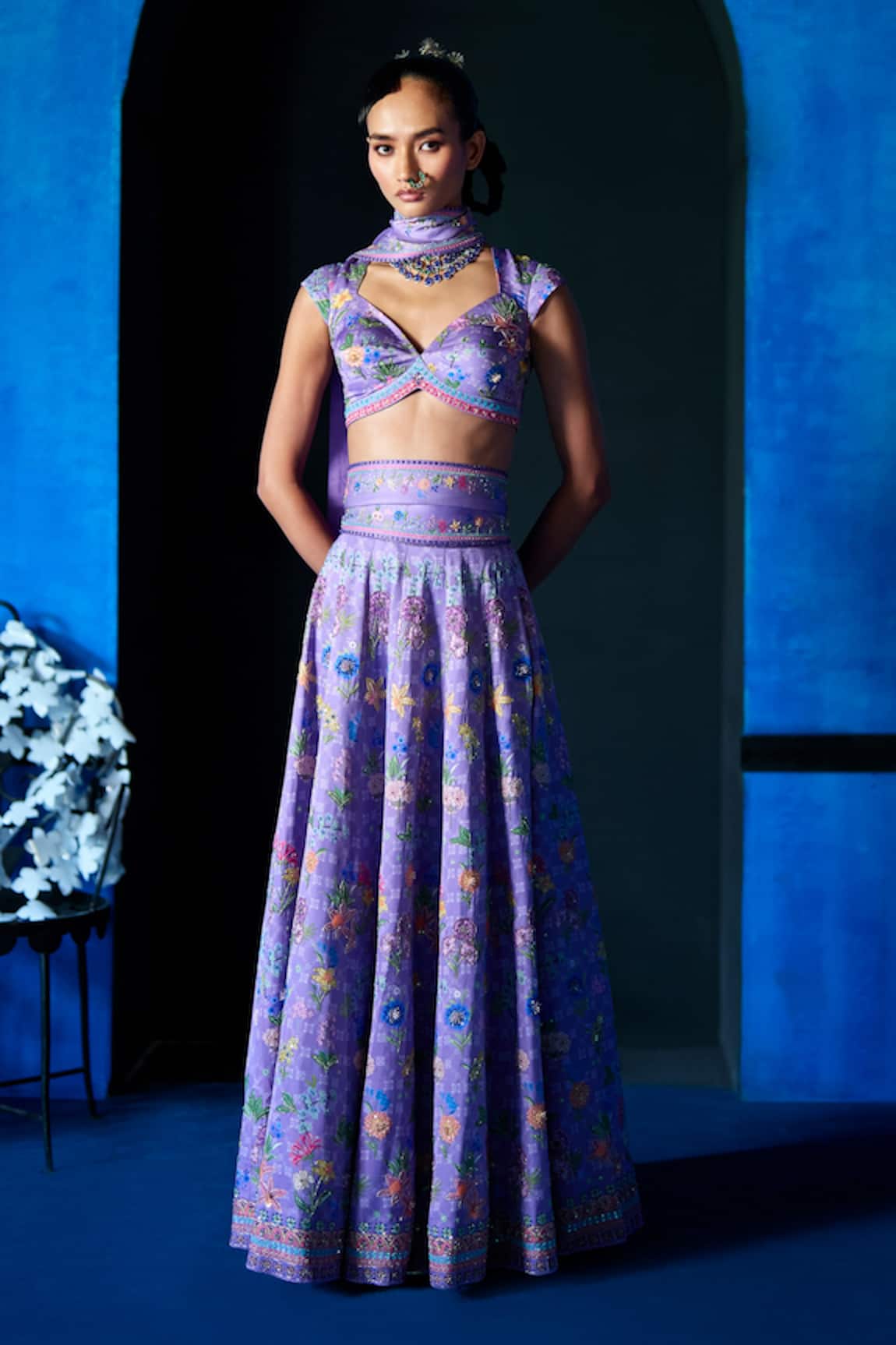 The Whole Nine Yards Twilight Bloom Printed Lehenga Set